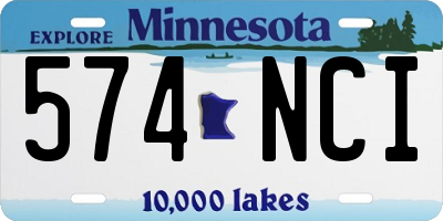 MN license plate 574NCI