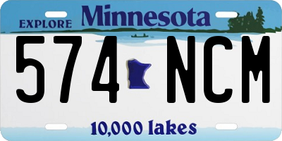 MN license plate 574NCM