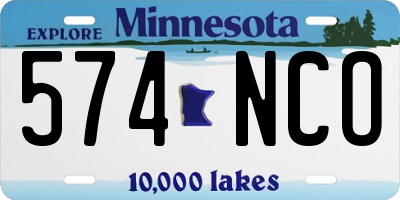 MN license plate 574NCO