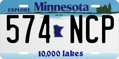 MN license plate 574NCP