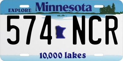 MN license plate 574NCR