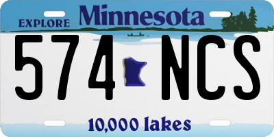 MN license plate 574NCS