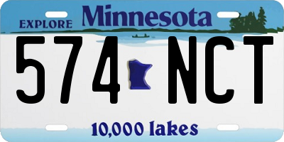 MN license plate 574NCT
