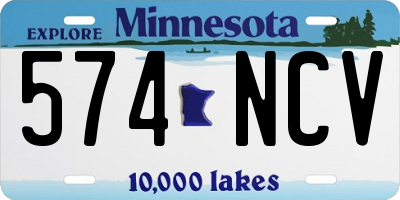 MN license plate 574NCV