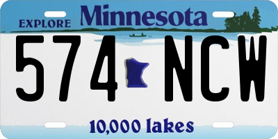 MN license plate 574NCW