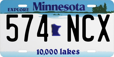 MN license plate 574NCX