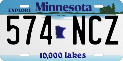 MN license plate 574NCZ