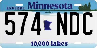 MN license plate 574NDC