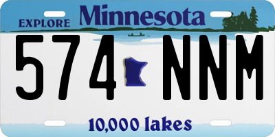 MN license plate 574NNM
