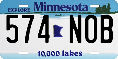 MN license plate 574NOB