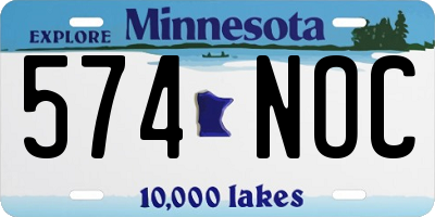 MN license plate 574NOC