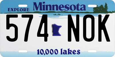 MN license plate 574NOK