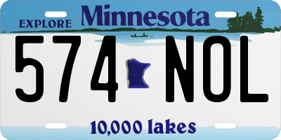 MN license plate 574NOL