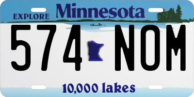 MN license plate 574NOM