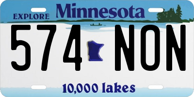 MN license plate 574NON