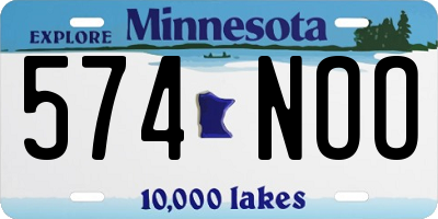 MN license plate 574NOO