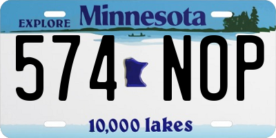 MN license plate 574NOP