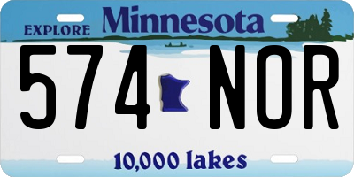 MN license plate 574NOR