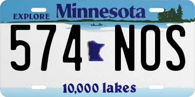 MN license plate 574NOS