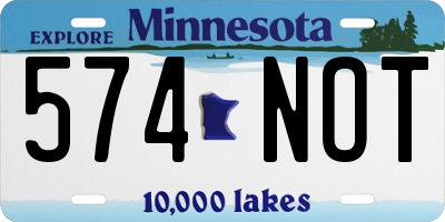 MN license plate 574NOT