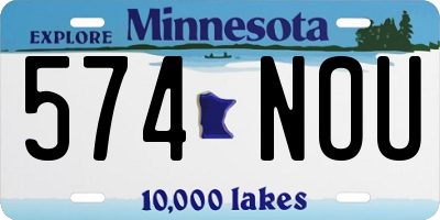 MN license plate 574NOU