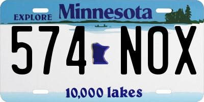 MN license plate 574NOX