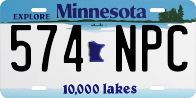MN license plate 574NPC