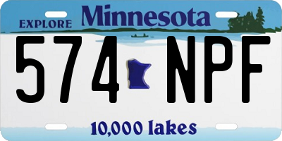 MN license plate 574NPF