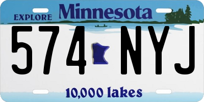 MN license plate 574NYJ