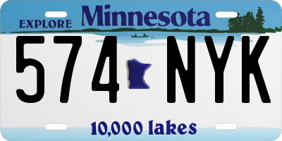 MN license plate 574NYK