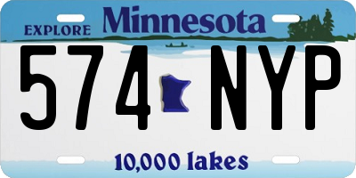 MN license plate 574NYP