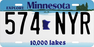 MN license plate 574NYR