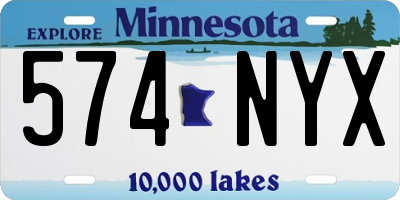 MN license plate 574NYX