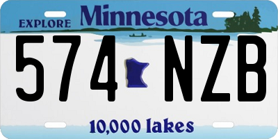 MN license plate 574NZB