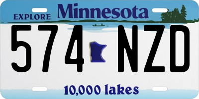 MN license plate 574NZD