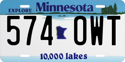 MN license plate 574OWT