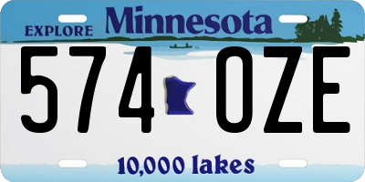 MN license plate 574OZE