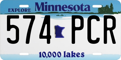MN license plate 574PCR