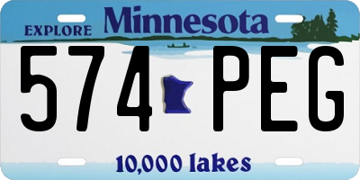 MN license plate 574PEG