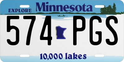 MN license plate 574PGS
