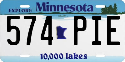 MN license plate 574PIE