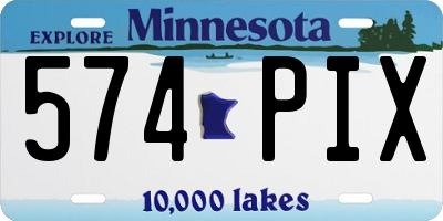 MN license plate 574PIX