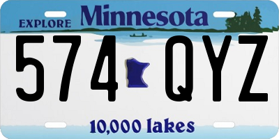 MN license plate 574QYZ