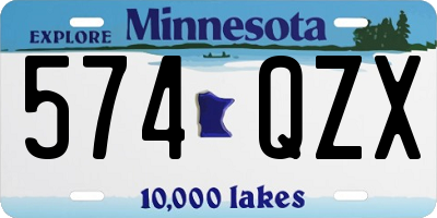 MN license plate 574QZX