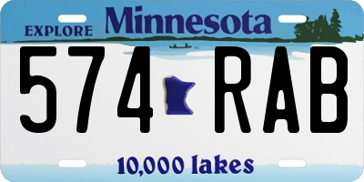 MN license plate 574RAB