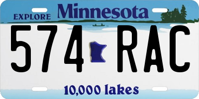 MN license plate 574RAC