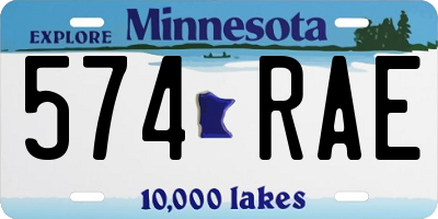 MN license plate 574RAE