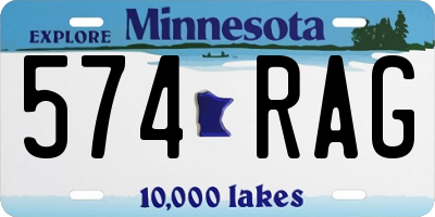 MN license plate 574RAG