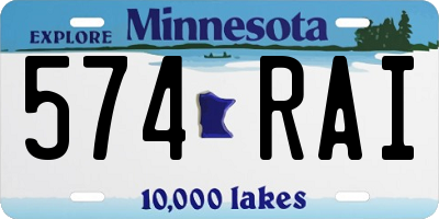 MN license plate 574RAI