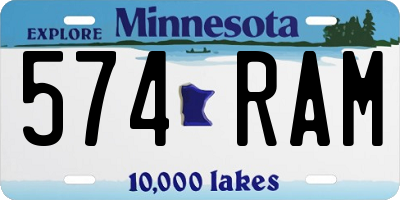 MN license plate 574RAM
